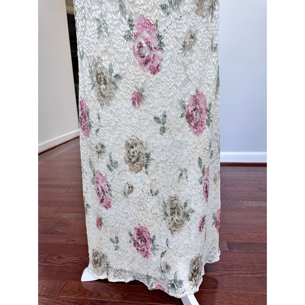 Vintage‎ Y2K 2000s DressBarn CottageCore Valley Girl Coquette Floral Maxi Dress - Picture 4 of 11